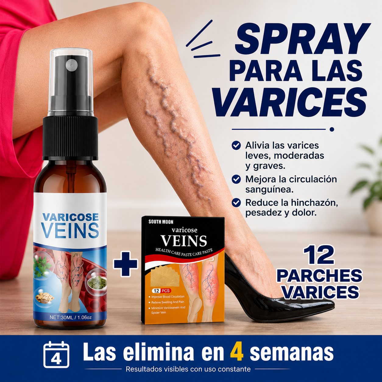 KIT VARICES SPRAY + 12 PARCHES